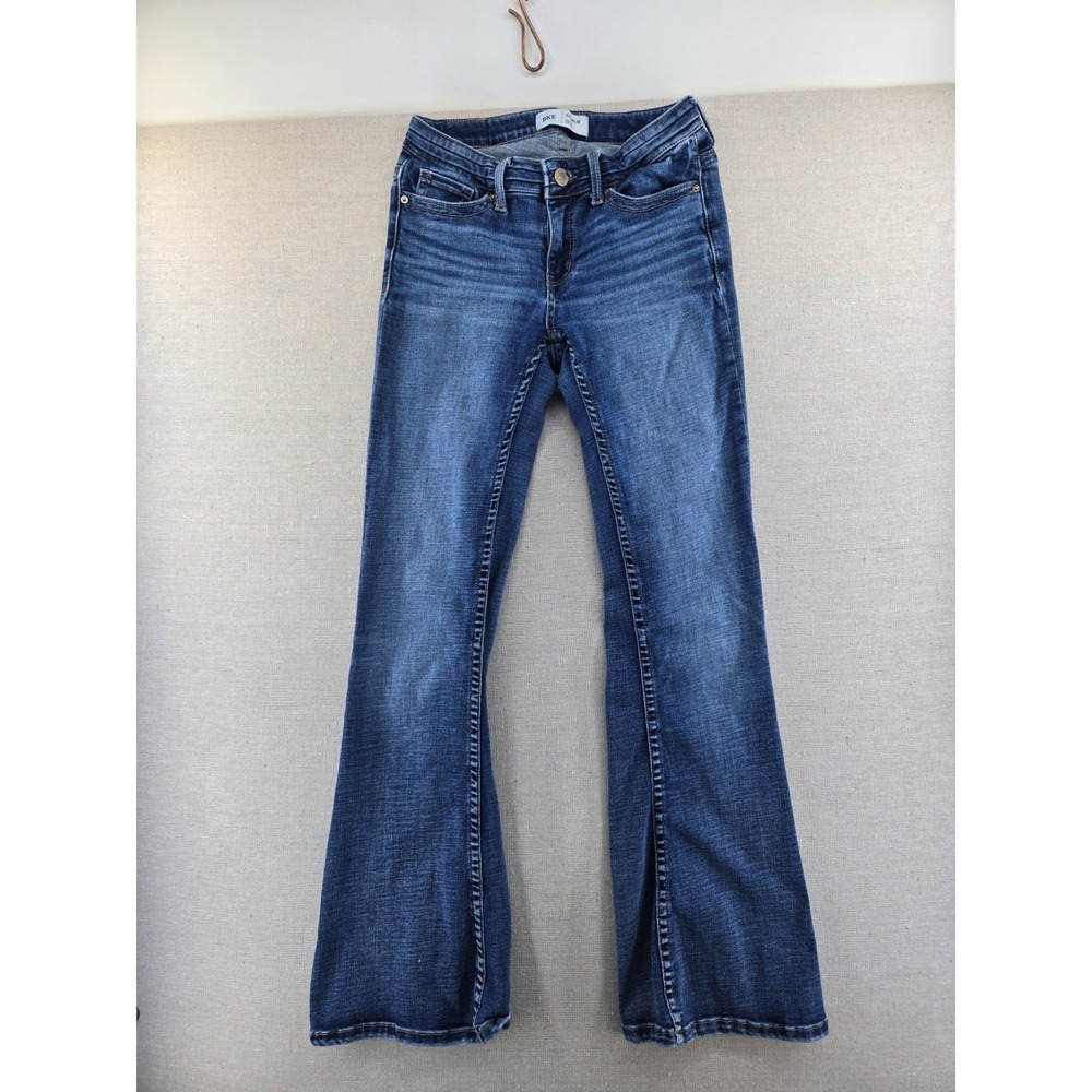 BKE Charlie Jeans Women's 24x31.5 Fits 25x30" Blue Mid Rise Mom Denim Bootcut